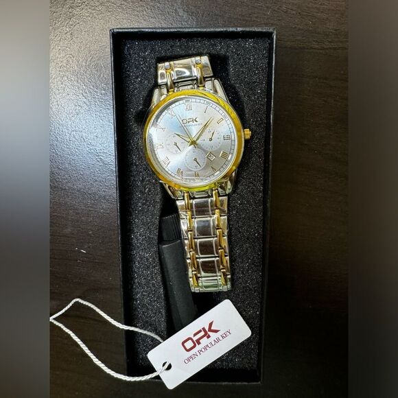 Watch Men Classic Casual Quartz Luminous Waterproof Dress Two Tone Men Wrist A1 - Picture 2 of 8